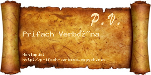 Prifach Verbéna névjegykártya